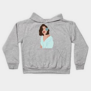 Woman at the beach 1 Kids Hoodie